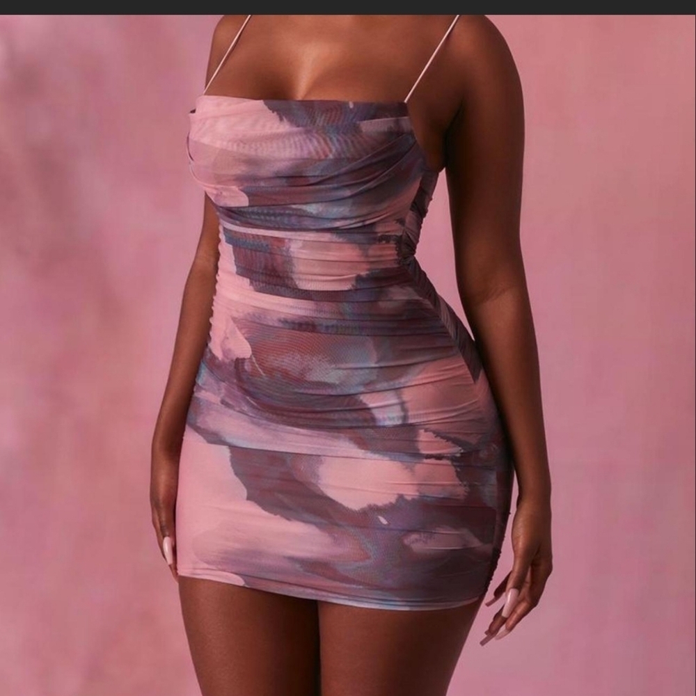 OH POLLY Pink Patterned Dress